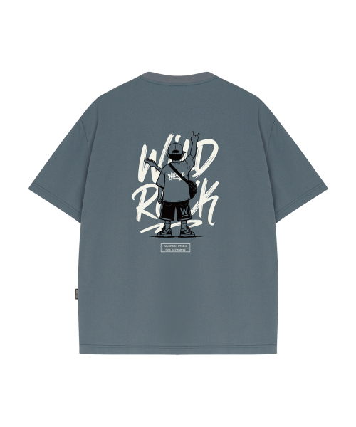 WILDROCK（ワイルドロック）の「ロックンロールキッド クールコットンオーバーフィット半袖Tシャツ（Tシャツ/カットソー・メンズ・ホワイト/スカイブルー/ブラック/ピンク/イエロー/ブルー/チャコール・SMALL/MEDIUM/LARGE）」の11枚目の写真