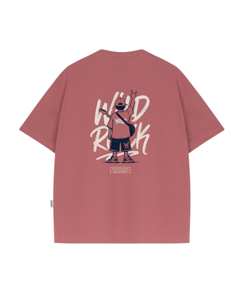 WILDROCK（ワイルドロック）の「ロックンロールキッド クールコットンオーバーフィット半袖Tシャツ（Tシャツ/カットソー・メンズ・ホワイト/スカイブルー/ブラック/ピンク/イエロー/ブルー/チャコール・SMALL/MEDIUM/LARGE）」の12枚目の写真