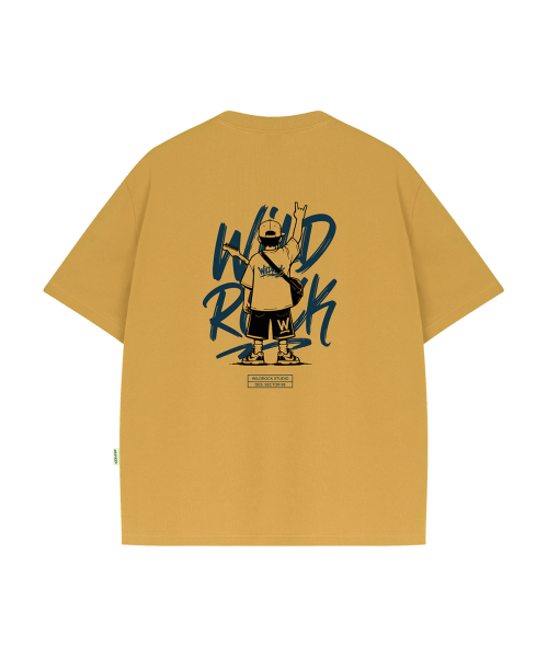 WILDROCK（ワイルドロック）の「ロックンロールキッド クールコットンオーバーフィット半袖Tシャツ（Tシャツ/カットソー・メンズ・ホワイト/スカイブルー/ブラック/ピンク/イエロー/ブルー/チャコール・SMALL/MEDIUM/LARGE）」の14枚目の写真