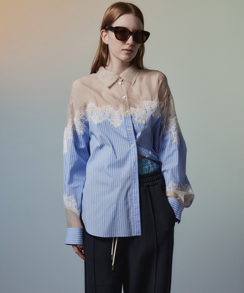 MAISON SPECIAL(メゾンスペシャル)の「【PRE-ORDER】Lingerie Shirt/ランジェリーシャツ(シャツ/ブラウス・レディース・ブルー/ピンク/キャメル・FREE)」の6枚目の写真