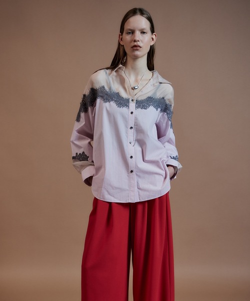 MAISON SPECIAL(メゾンスペシャル)の「【PRE-ORDER】Lingerie Shirt/ランジェリーシャツ(シャツ/ブラウス・レディース・ブルー/ピンク/キャメル・FREE)」の15枚目の写真