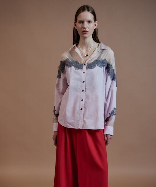 MAISON SPECIAL(メゾンスペシャル)の「【PRE-ORDER】Lingerie Shirt/ランジェリーシャツ(シャツ/ブラウス・レディース・ブルー/ピンク/キャメル・FREE)」の16枚目の写真