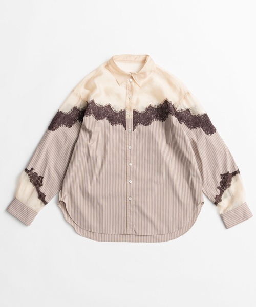 MAISON SPECIAL(メゾンスペシャル)の「【PRE-ORDER】Lingerie Shirt/ランジェリーシャツ(シャツ/ブラウス・レディース・ブルー/ピンク/キャメル・FREE)」の20枚目の写真