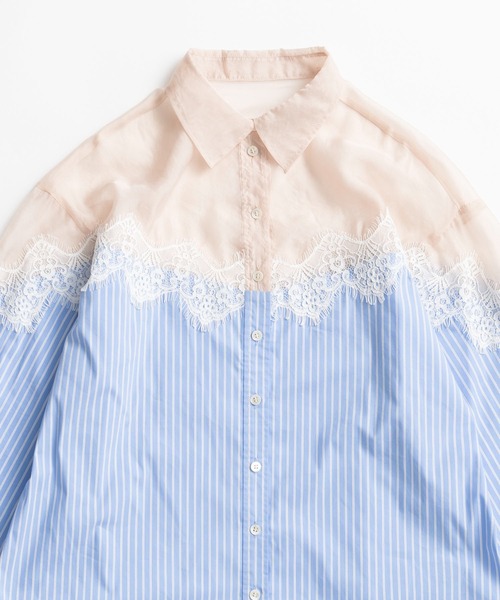 MAISON SPECIAL(メゾンスペシャル)の「【PRE-ORDER】Lingerie Shirt/ランジェリーシャツ(シャツ/ブラウス・レディース・ブルー/ピンク/キャメル・FREE)」の22枚目の写真