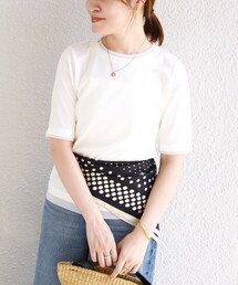コットン キュプラ シアー コンビ TEE