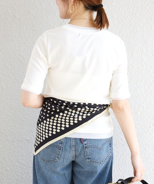 SHIPS(シップス)の「コットン キュプラ シアー コンビ TEE(Tシャツ/カットソー・レディース・ブラック/オフホワイト・ONE SIZE)」の19枚目の写真