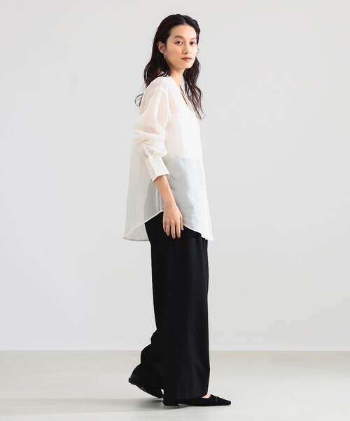 Demi-Luxe BEAMS(デミルクス ビームス)の「ダブルポケット ヒヨク シャツ(シャツ/ブラウス・レディース・オフホワイト/チャコールグレー・ONE SIZE)」の3枚目の写真