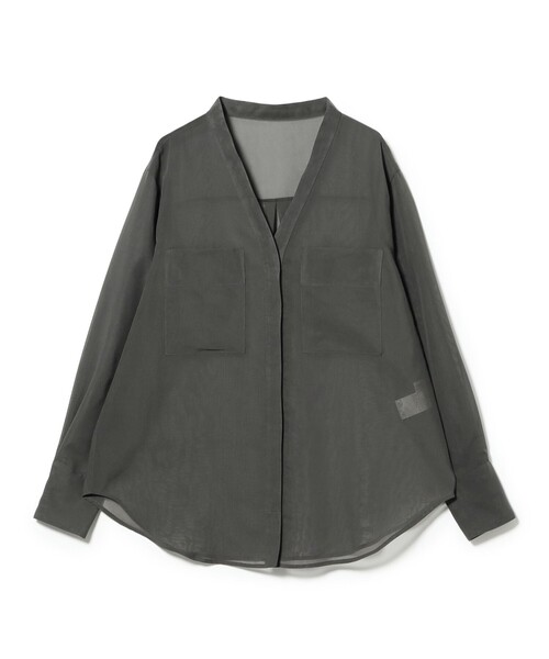 Demi-Luxe BEAMS(デミルクス ビームス)の「ダブルポケット ヒヨク シャツ(シャツ/ブラウス・レディース・オフホワイト/チャコールグレー・ONE SIZE)」の15枚目の写真