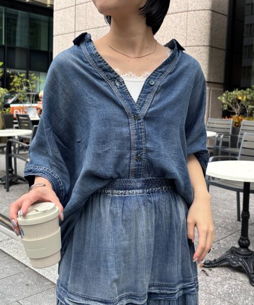 Jena espace merveilleux(ジェナ エスパスメルヴェイユ)の「レースキャミ(Tシャツ/カットソー・レディース・グレー/オフホワイト/ブラック・FREE)」の4枚目の写真