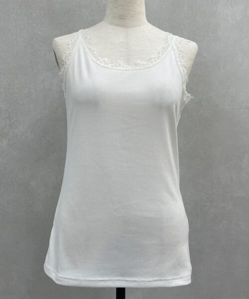 Jena espace merveilleux(ジェナ エスパスメルヴェイユ)の「レースキャミ(Tシャツ/カットソー・レディース・グレー/オフホワイト/ブラック・FREE)」の8枚目の写真