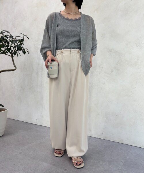 Jena espace merveilleux(ジェナ エスパスメルヴェイユ)の「レースキャミ(Tシャツ/カットソー・レディース・グレー/オフホワイト/ブラック・FREE)」の13枚目の写真