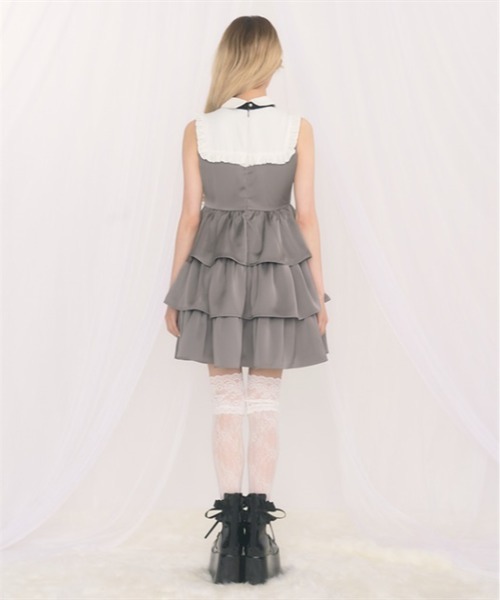 FickleBebe（フィクルベベ）の「サテンティアードリボンＯＰ（ワンピース・レディース・グレー/ブラック・1/0）」の15枚目の写真
