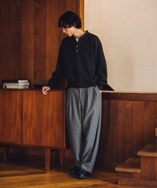 Bleme(ブレム)の「クラシック ハイゲージ ポロニット(ポロシャツ・メンズ・グレー/ブラック/キャメル・XL/L/M/S)」の11枚目の写真