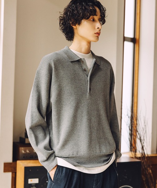 Bleme(ブレム)の「クラシック ハイゲージ ポロニット(ポロシャツ・メンズ・グレー/ブラック/キャメル・XL/L/M/S)」の21枚目の写真