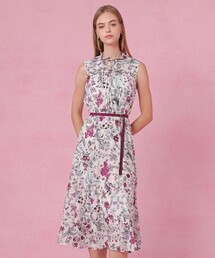 ベリーフローラルプリントフリル ワンピース
