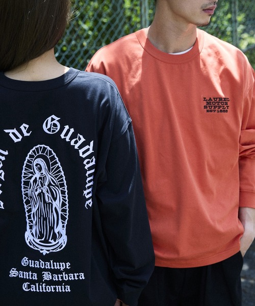 ムラサキスポーツ(ムラサキスポーツ)の「DEAR LAUREL/ディアローレル 長袖 Tシャツ ロンT バックプリント DL26F-2201(Tシャツ/カットソー・メンズ・オレンジ/ブラック/ホワイト・L/M/XL)」の5枚目の写真