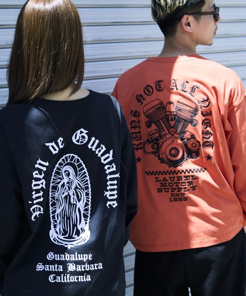 ムラサキスポーツ(ムラサキスポーツ)の「DEAR LAUREL/ディアローレル 長袖 Tシャツ ロンT バックプリント DL26F-2201(Tシャツ/カットソー・メンズ・オレンジ/ブラック/ホワイト・L/M/XL)」の7枚目の写真