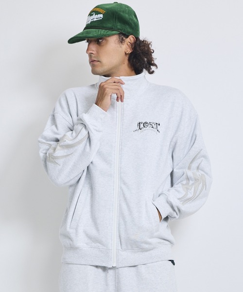 lost（ロスト）の「lost/ロスト ジップアップ スウェット LM6F-1104（スウェット・メンズ・ブラック/アッシュグレー・M/L/XL）」の2枚目の写真