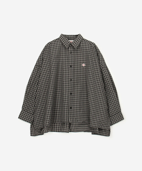 DANTON(ダントン)の「DANTON | ナイロンタフタ レギュラーカラー長袖シャツ WOMEN(シャツ/ブラウス・レディース・ブラウン系その他/ブラック系その他・36)」の1枚目の写真