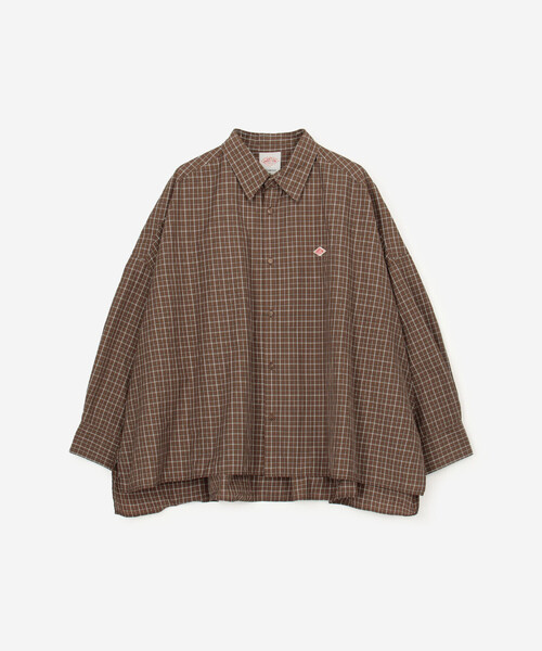 DANTON(ダントン)の「DANTON | ナイロンタフタ レギュラーカラー長袖シャツ WOMEN(シャツ/ブラウス・レディース・ブラウン系その他/ブラック系その他・36)」の3枚目の写真