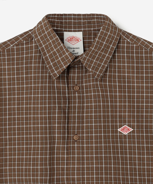 DANTON(ダントン)の「DANTON | ナイロンタフタ レギュラーカラー長袖シャツ WOMEN(シャツ/ブラウス・レディース・ブラウン系その他/ブラック系その他・36)」の5枚目の写真