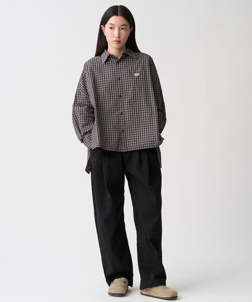 DANTON(ダントン)の「DANTON | ナイロンタフタ レギュラーカラー長袖シャツ WOMEN(シャツ/ブラウス・レディース・ブラウン系その他/ブラック系その他・36)」の10枚目の写真