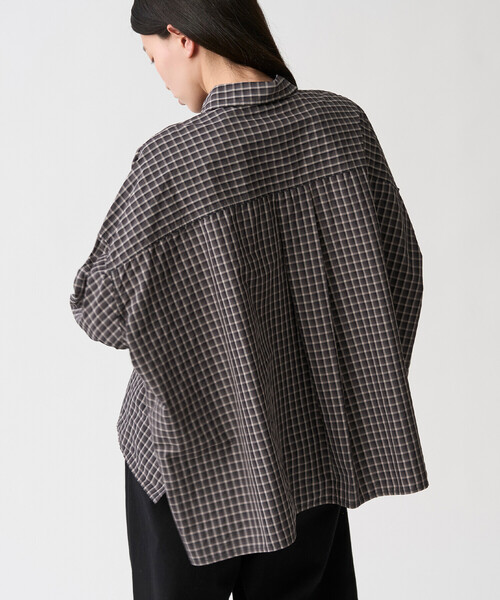 DANTON(ダントン)の「DANTON | ナイロンタフタ レギュラーカラー長袖シャツ WOMEN(シャツ/ブラウス・レディース・ブラウン系その他/ブラック系その他・36)」の11枚目の写真