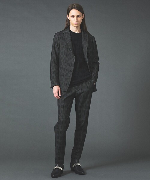 5351 POUR LES HOMMES(ゴーサンゴーイチプールオム)の「【セットアップ対応】グレンチェック フロック テーパード スラックス(スラックス・メンズ・ブラック/グレー・48/50/46/44)」の3枚目の写真