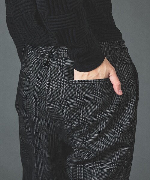5351 POUR LES HOMMES(ゴーサンゴーイチプールオム)の「【セットアップ対応】グレンチェック フロック テーパード スラックス(スラックス・メンズ・ブラック/グレー・48/50/46/44)」の9枚目の写真