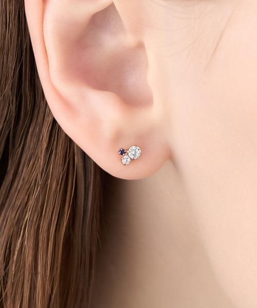 4℃(ヨンドシー)の「【9月誕生石】K10ピンクゴールド サファイア ピアス(ピアス(両耳用)・レディース・シルバー・FREE)」の4枚目の写真