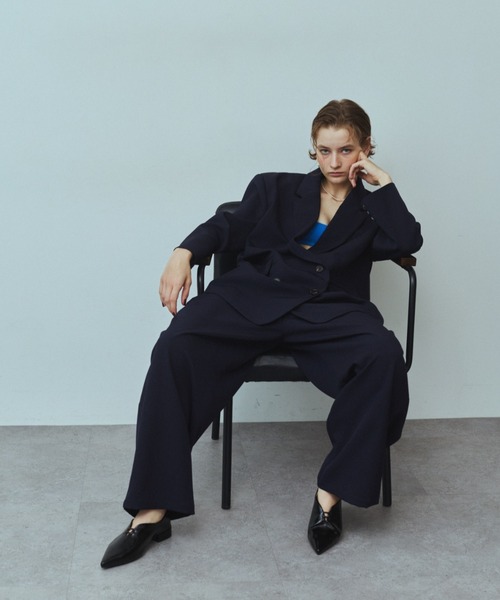 RiC(リック)の「WIDE TUCK TROUSERS(スラックス・レディース・ネイビー/ワイン/チェック・M/S)」の1枚目の写真