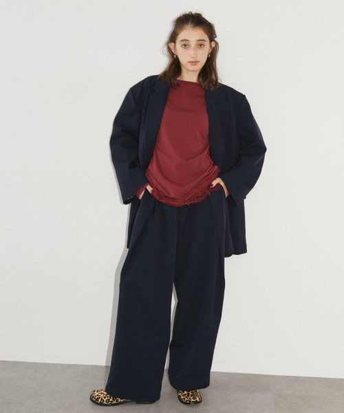 RiC(リック)の「WIDE TUCK TROUSERS(スラックス・レディース・ネイビー/ワイン/チェック・M/S)」の14枚目の写真