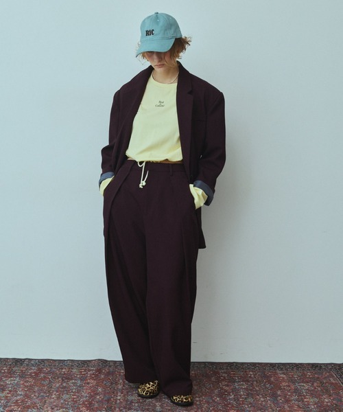 RiC(リック)の「WIDE TUCK TROUSERS(スラックス・レディース・ネイビー/ワイン/チェック・M/S)」の22枚目の写真