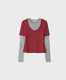 Kijun / Layered Jersey Top / 253WTPLOM02GY,253WTPLOM02RD,253WTPLOM02LVKijun / Layered Jersey Top / 253WTPLOM02GY,253WTPLOM02RD,253WTPLOM02LV 秋服 冬服