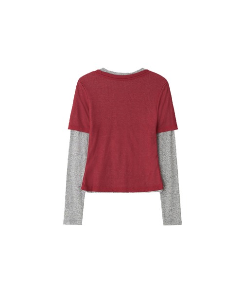 Kijun(キジュン)の「Kijun / Layered Jersey Top / 253WTPLOM02GY,253WTPLOM02RD,253WTPLOM02LVKijun / Layered Jersey Top / 253WTPLOM02GY,253WTPLOM02RD,253WTPLOM02LV 秋服 冬服(Tシャツ/カットソー・レディース・レッド・S)」の2枚目の写真