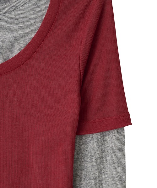 Kijun(キジュン)の「Kijun / Layered Jersey Top / 253WTPLOM02GY,253WTPLOM02RD,253WTPLOM02LVKijun / Layered Jersey Top / 253WTPLOM02GY,253WTPLOM02RD,253WTPLOM02LV 秋服 冬服(Tシャツ/カットソー・レディース・レッド・S)」の4枚目の写真