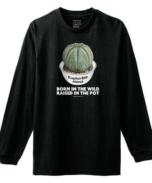 Moftique(モフティック)の「Moftique(モフティック) 長袖Tシャツ ユーフォルビア オベサ コーデックス 塊根植物 多肉植物 プリント Tシャツ 長袖 ロンT ロングTシャツ トップス カットソー メンズ レディース ユニセックス 春 秋(Tシャツ/カットソー・メンズ・ホワイト/ブラック・L/M/XL)」の1枚目の写真
