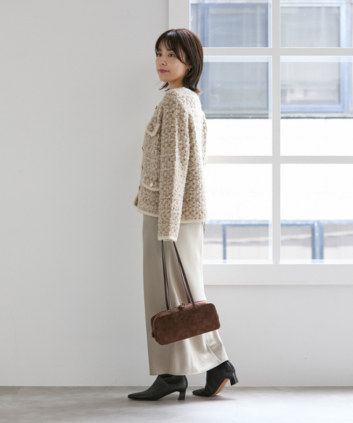 La TOTALITE（ラトータリテ）の「【洗える】TORRAZZO DONNA/トラッゾドンナ ツィードニットジャケット（その他アウター・レディース・ブラック/ベージュ・FREE）」の11枚目の写真