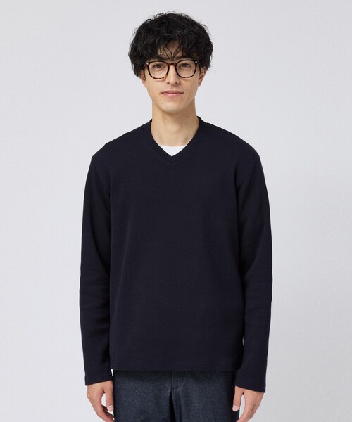 TAKEO KIKUCHI(タケオキクチ)の「【日本製】メッシュ ジャージ Vネック プルオーバー(スウェット・メンズ・オフホワイト・04/03/02)」の11枚目の写真