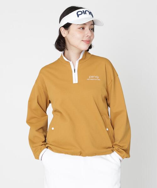 PING(ピン)の「【PING APPAREL】メッシュリバーニットハーフジップカットソー (LADIES)(スウェット・レディース・ブラック/ホワイト/ベージュ/カーキ・S/L/M/LL)」の3枚目の写真