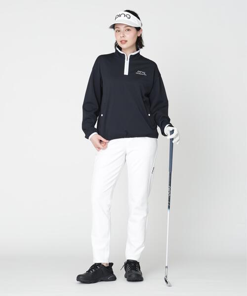 PING(ピン)の「【PING APPAREL】メッシュリバーニットハーフジップカットソー (LADIES)(スウェット・レディース・ブラック/ホワイト/ベージュ/カーキ・S/L/M/LL)」の6枚目の写真