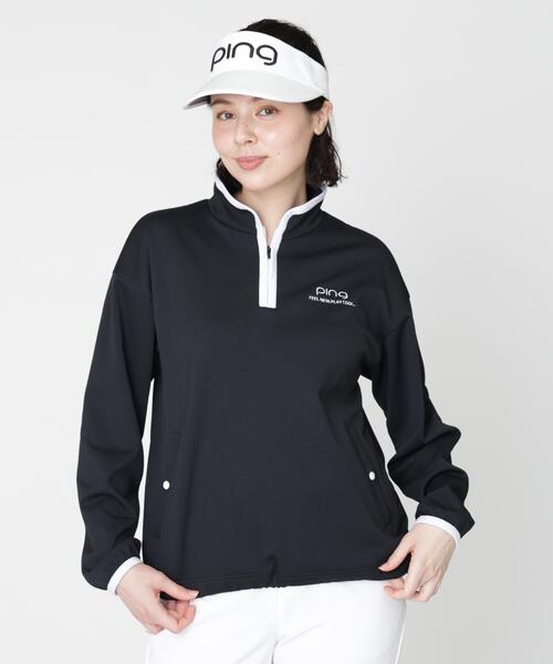 PING(ピン)の「【PING APPAREL】メッシュリバーニットハーフジップカットソー (LADIES)(スウェット・レディース・ブラック/ホワイト/ベージュ/カーキ・S/L/M/LL)」の7枚目の写真