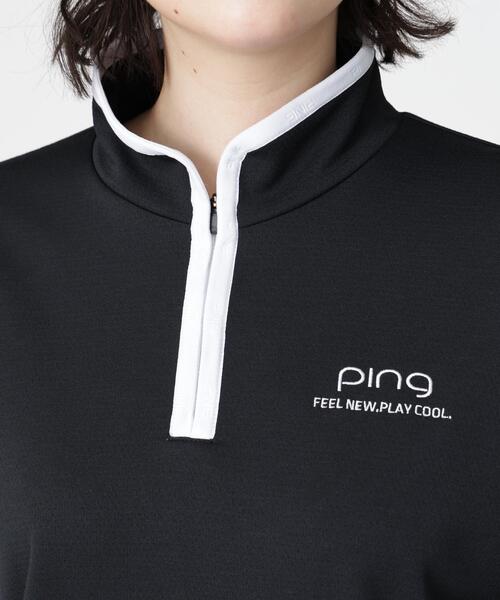 PING(ピン)の「【PING APPAREL】メッシュリバーニットハーフジップカットソー (LADIES)(スウェット・レディース・ブラック/ホワイト/ベージュ/カーキ・S/L/M/LL)」の11枚目の写真