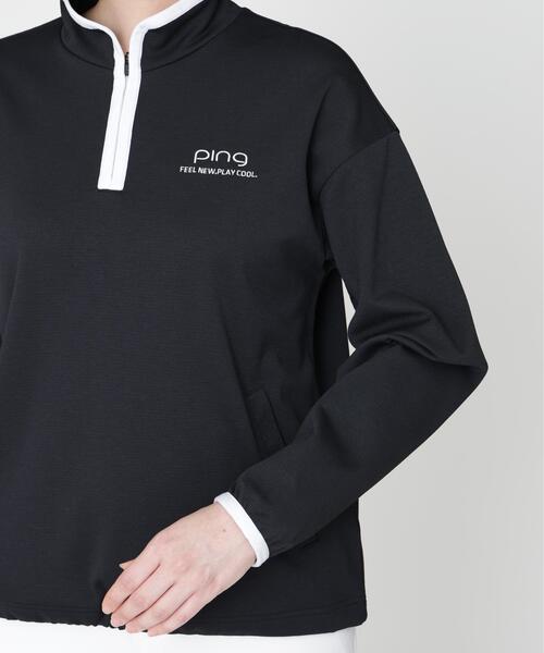 PING(ピン)の「【PING APPAREL】メッシュリバーニットハーフジップカットソー (LADIES)(スウェット・レディース・ブラック/ホワイト/ベージュ/カーキ・S/L/M/LL)」の12枚目の写真