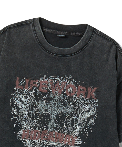 LIFE WORK(ライフワーク)の「ヴィンテージフレイムレイヤード長袖Tシャツ(Tシャツ/カットソー・レディース・ライトグレー/チャコールグレー・MEDIUM/LARGE)」の4枚目の写真