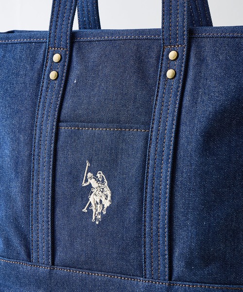 U.S. POLO ASSN.（ユーエスポロアッスン）の「【U.S. POLO ASSN./ユーエスポロアッスン】【不動の人気を誇るキャンバストートバッグ】 リバイバルトート Mサイズ 綿100% ベーシックデザイン 天ファスナー 内ポケット 型崩れしにくい マチあり デイリーユース USPA-2651（トートバッグ・レディース・オフホワイト/ダークブルー/ブラック/スミクロ・FREE）」の17枚目の写真