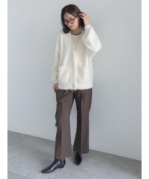 Te chichi(テチチ)の「【UVカット/マシンウォッシャブル/撥水加工】ウールライクストレートパンツ(セットアップ可)(その他パンツ・レディース・ネイビー・F)」の20枚目の写真