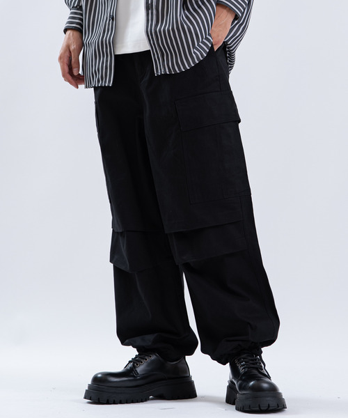 Universal Style Wear(ユニバーサルスタイルウェア)の「ワイドカーゴパンツ(カーゴパンツ・メンズ・カーキ/ブラック・LARGE/MEDIUM/SMALL)」の8枚目の写真