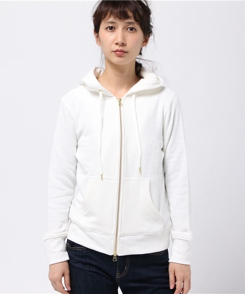 DouDou（ドゥドゥ）の「【DouDou】カットZIPパーカー（パーカー・レディース・ホワイト/グレー・FREE）」の3枚目の写真