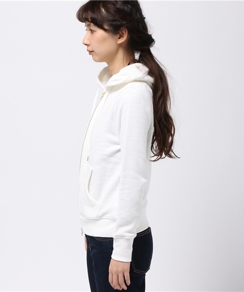 DouDou（ドゥドゥ）の「【DouDou】カットZIPパーカー（パーカー・レディース・ホワイト/グレー・FREE）」の4枚目の写真